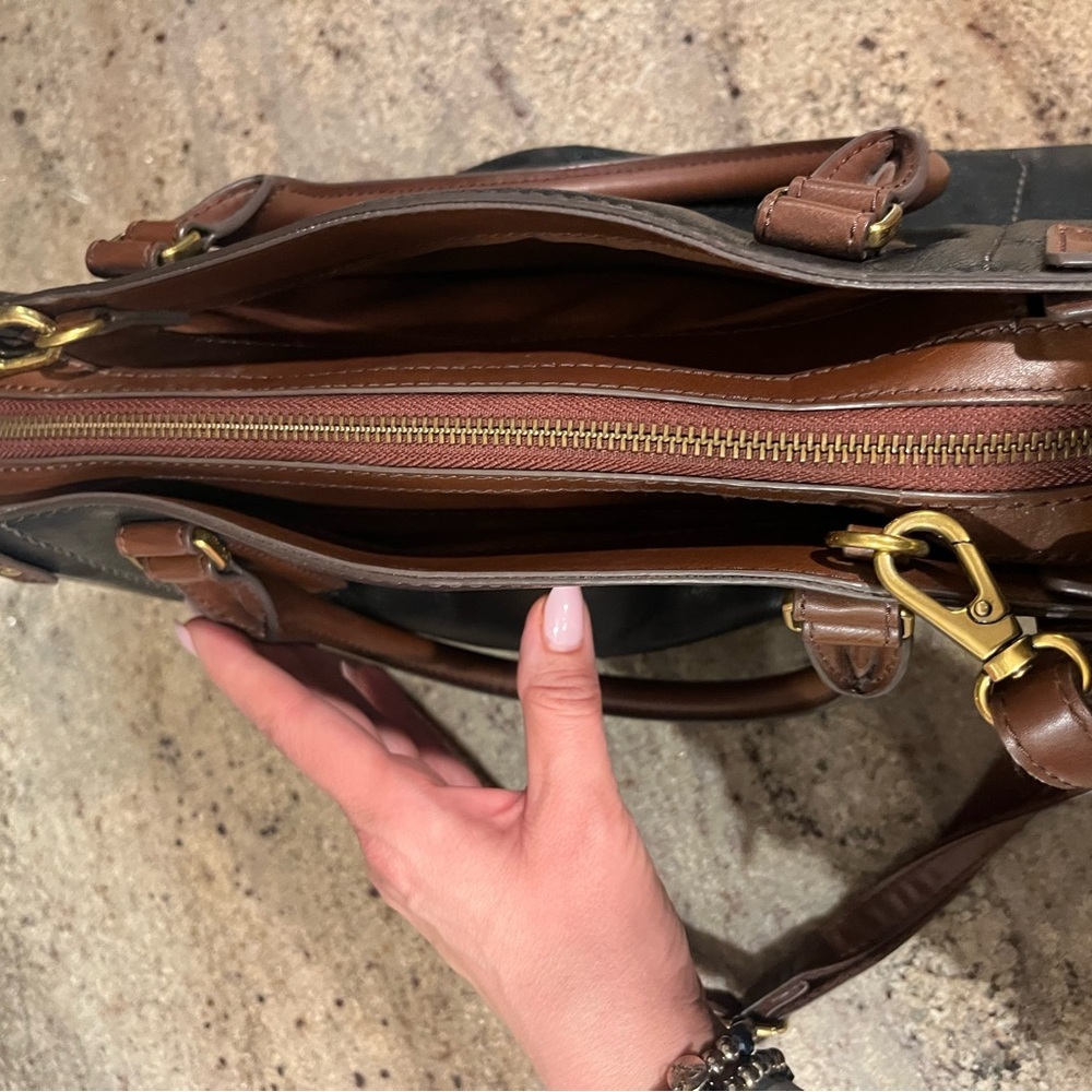 Fossil Black with Brown Leather Crossbody w/ Handles - Picture 3 of 7